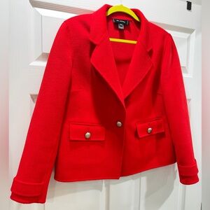 St. John Angora, Wool and Cashmere Blend Red Jacket Size 8
